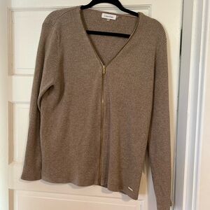 Calvin Klein Zipper Front Sweater Top